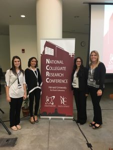 Eva Blais, Chelsea Rodriguez, Lacey Dennis and Kolyse Wagstaff at the National Collegiate Research Conference.