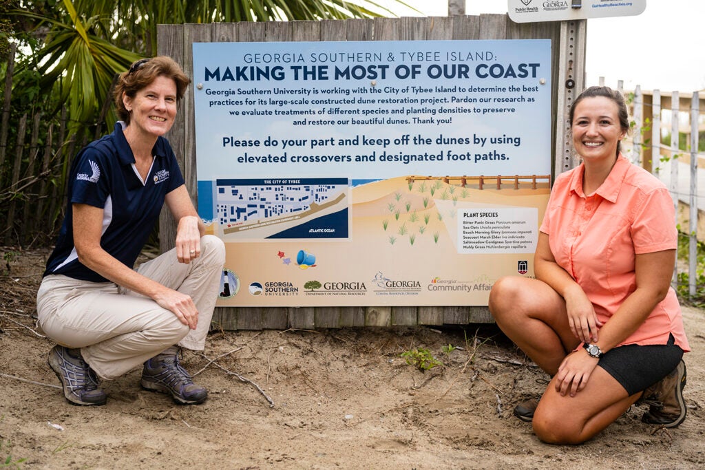 Georgia Southern grad student researches different planting treatment effects on Tybee Island sand dunes