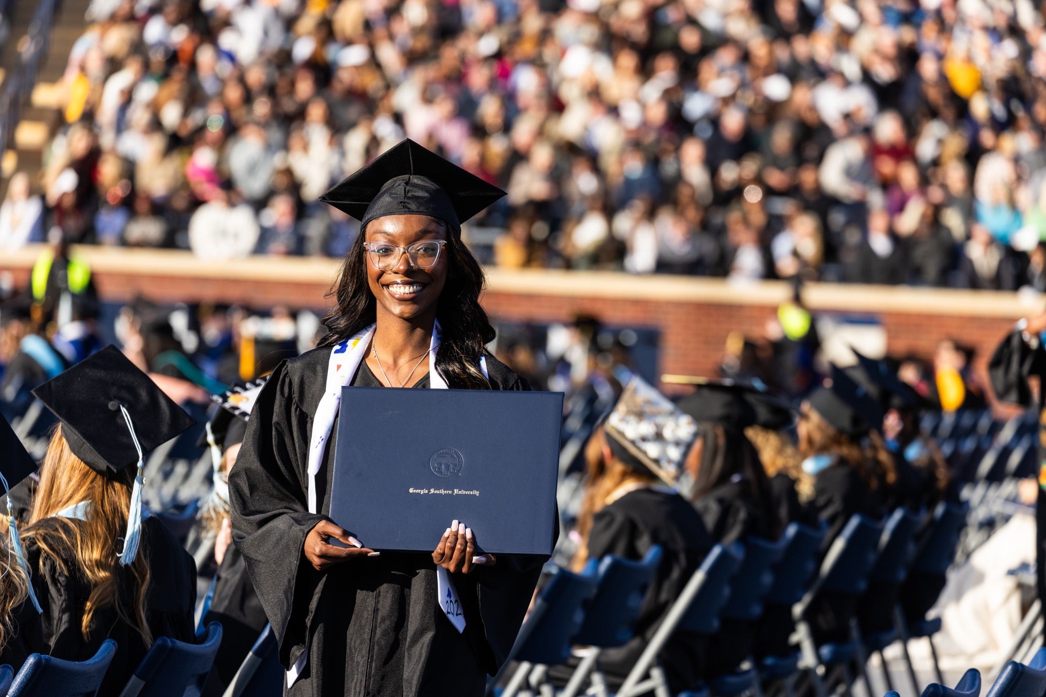 This week, approximately 2,100 undergraduate and graduate students from Georgia Southern University’s Statesboro, Armstrong and Liberty campuses received associate, baccalaureate, master’s, specialist and doctoral degrees in two Fall 2023 Commencement ceremonies.