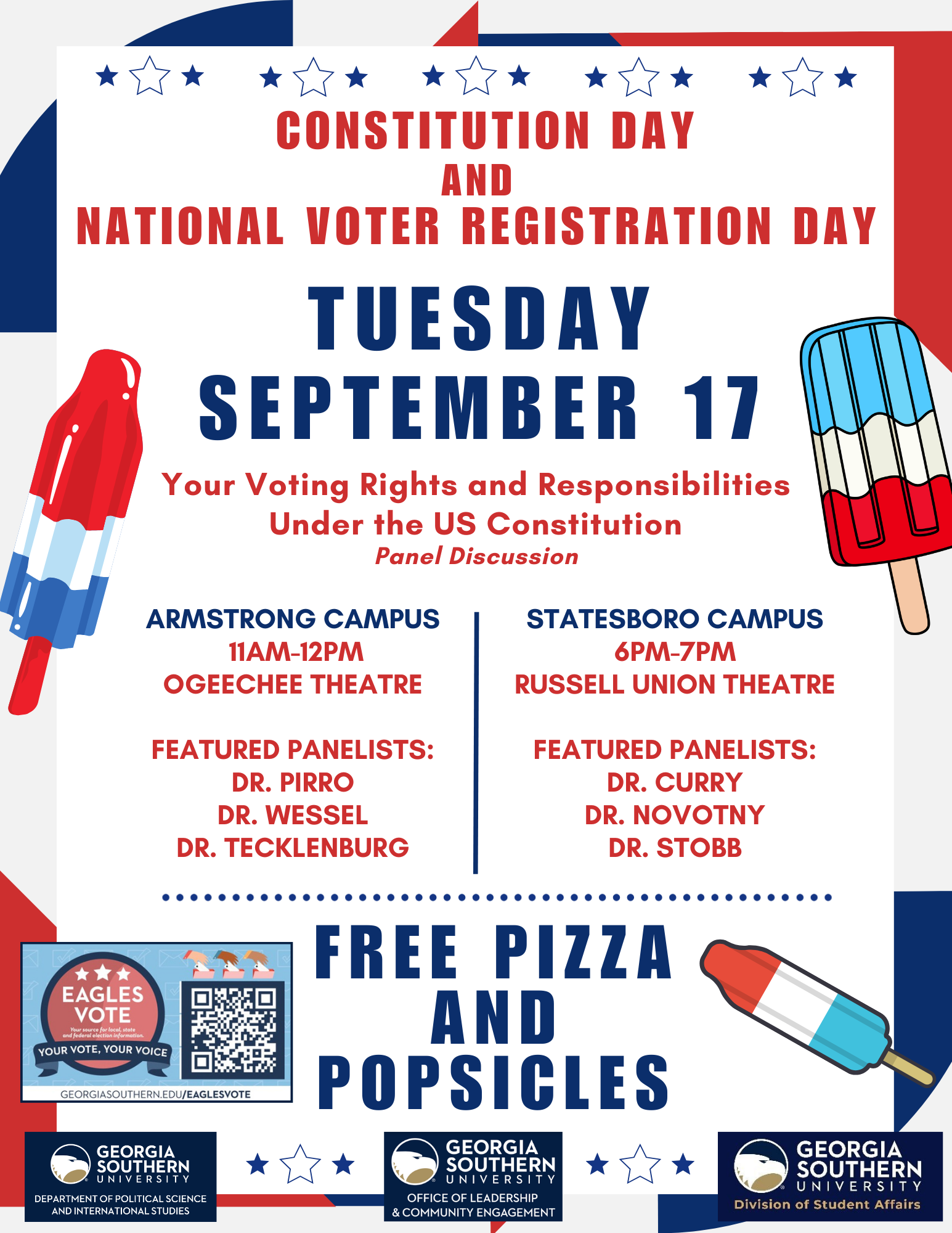 Georgia Southern University is gearing up for this year’s Constitution Day, an event dedicated to celebrating the United States Constitution and educating students about their rights and responsibilities under it. With this year's celebration falling on National Voter Registration Day, the theme centers around voting rights.
