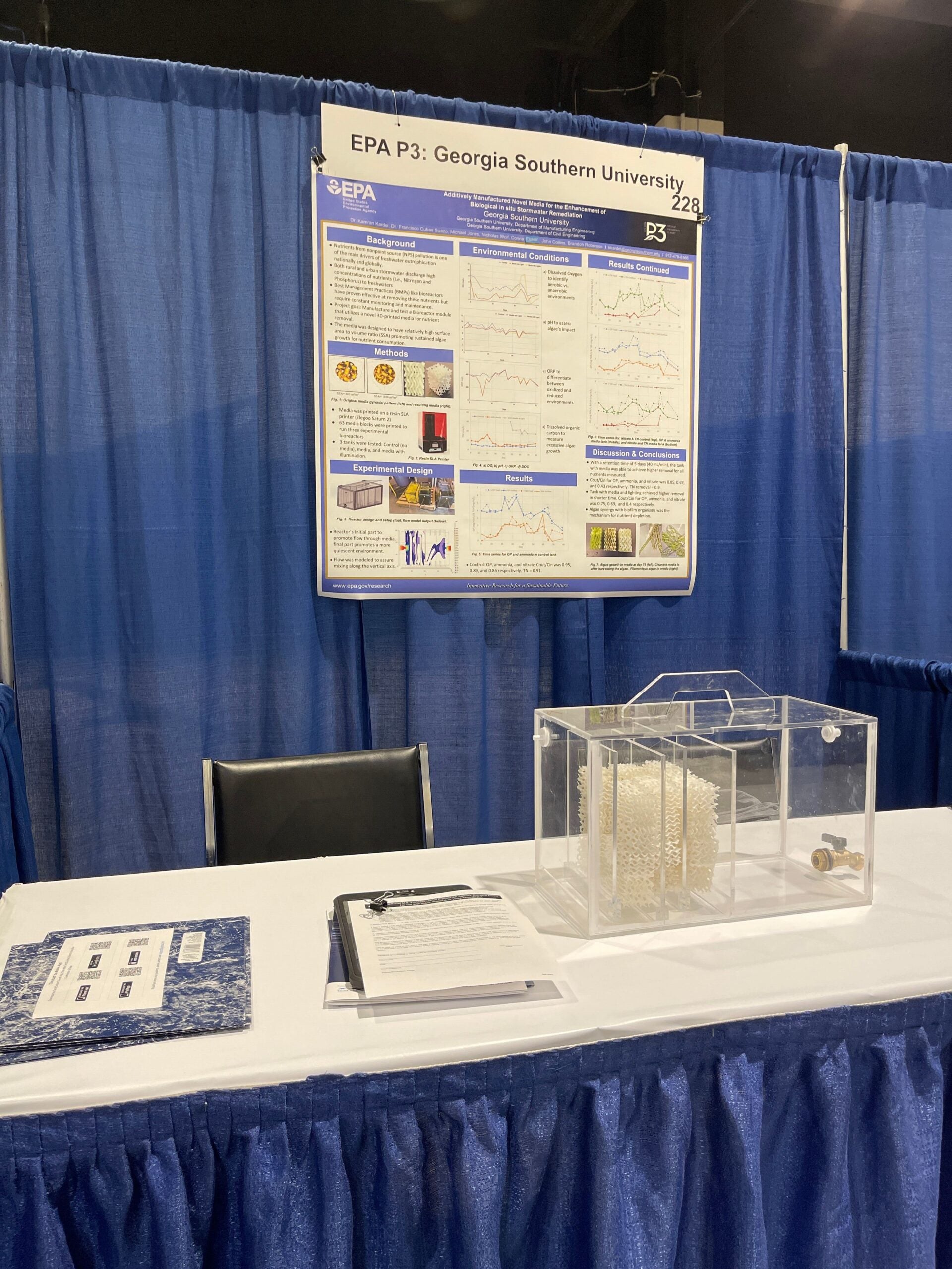 Georgia Southern University has a team of student researchers funded by a $100,000 grant from the Environmental Protection Agency to find practical solutions for cleaning water systems. The team is developing a biofilter for water streams which will use algae and other organic elements to absorb these nutrients.