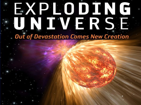 Poster for planetarium show, Exploding Universe.