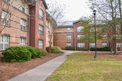 View of Kennedy Hall, a student housing area on the Statesboro campus of Georgia Southern University