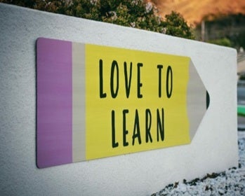A sign reading 