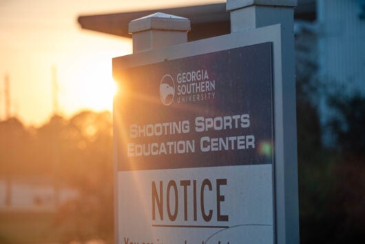 A sign for the Georgia Southern CRI shooting sport club.