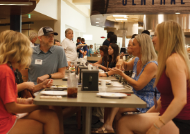 Georgia Southern students and families enjoy a meal at the dining hall for divrese and healthy meal options.