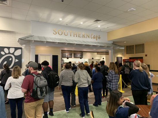 Students gather for lunch at the Southern Cafe.