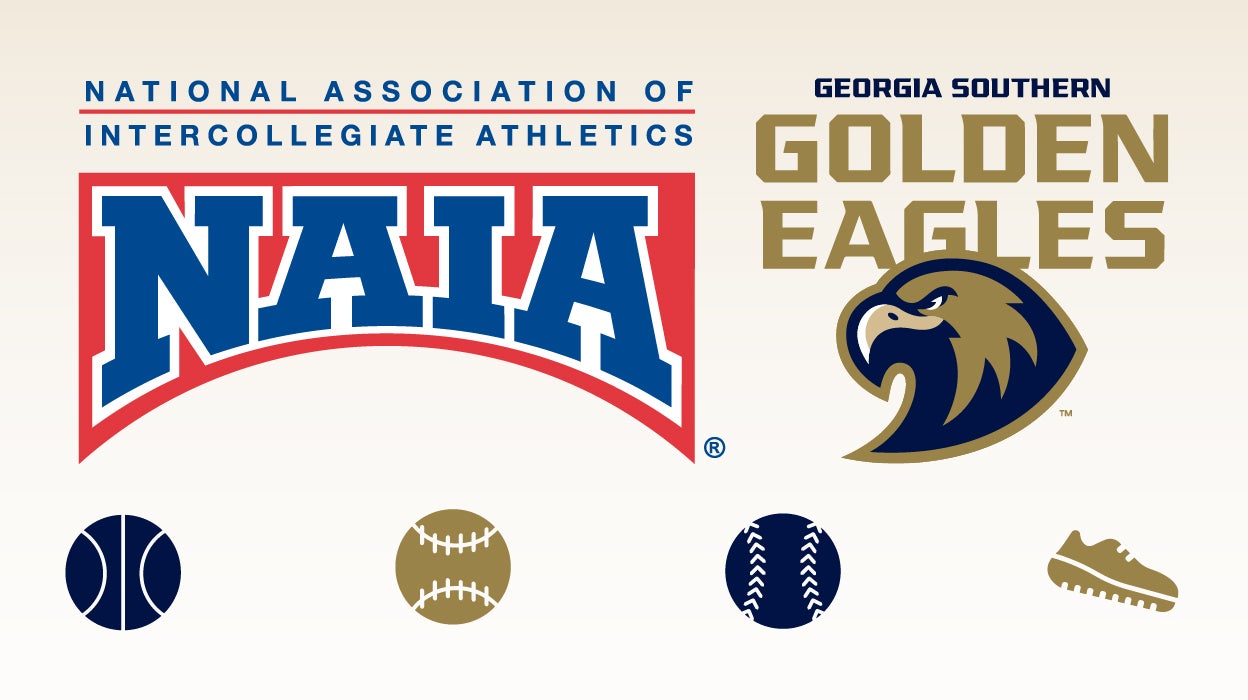 Graphic showing NAIA logo and Golden Eagles logo