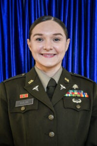 2LT Baylie Bialas is a green to gold ADO cadet